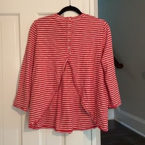 Free People Red & White Striped Top - Open Back